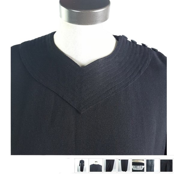 Paddye Mann Clothing (Pakenham) Black Long Sleeve Dress Made in Ontario Canada - Picture 3 of 13